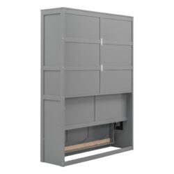 Full Size Murphy Wall Bed & Shelves - Gray