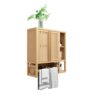Elegant Bamboo Wall Mounted Bathroom Cabinet With Storage For Toiletries And Towels - Neutral - Image 6
