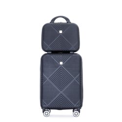 2 Piece Luggage Sets Lightweight Suitcase, Spinner Wheels, (20/14) - Black