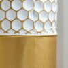 Modern Droplet Shaped Floor Vase Set Honeycomb Design, 3 Piece Metal Decorative Vases For Home Interior Display - Gold / White - Image 11