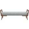 Cora - Mid-Century Modern Gray Bench - Gray - Image 4