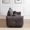 Lamb's Wool 2 Seater Cushion Sofa Comfortable Sofa For Living Room Bedroom And Other Casual Spaces Lamb's Wool Sofa With 2 Cushions And 2 Ball Pillows (Set of 2) - Gray - Image 9