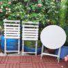3 Piece Patio Bistro Set Of Foldable Round Table And Chairs - White - Image 4