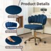 Modern Home Office Desk Chair With Adjustable Height And Swivel Wheels - Navy - Image 5