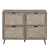 4 Door Shoe Rack, Freestanding Modern Shoe Storage Cabinet, For Entryway - Dark Gray - Image 8