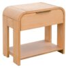 Modern 1 Drawer Waterfall Nightstand With Mid Century Design - Natural - Image 5
