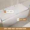 Aluminum Frame Double Sliding Soft Close Bathtub Shower Door, 1 / 4" Tempered Glass And Dual 304 Stainless Steel Handles - Chrome - Image 6