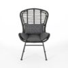 Calypso - Outdoor Chair With Water Resistance Cushion And Iron Frame - Gray - Image 5
