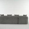 Compression Sofa: Combining Chaise Longue With 3 Seater, Wood Grain Chenille Fabric, Full Sponge Compression Sofa, Combined Sofa With 4 Pillows For Living / Home Furniture / Apartment - Gray - Image 22