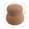 Snowman Stool With Lamb Wool Cushion And Solid Wood Frame - Light Camel - Image 4