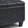 Harrison - Coffee Table Storage Ottoman - Distressed Black - Image 7