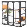 Outdoor Cat House, Diy Cat Enclosure With Double Enter Doors - Black Brown - Image 8