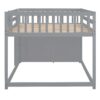 Full Over Full Bunk Bed With 4 Drawers And 3 Shelves - Gray - Image 9