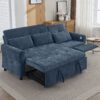 2 In 1 Sofa, 3 Seater Sofa With Sofa Bed And Reversible Recliner - Blue - Image 2