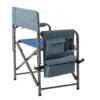 Padded Folding Outdoor Chair With Storage Pockets, Lightweight Oversized Directors Chair For Indoor, Outdoor Camping, Picnics And Fishing - Blue / Gray - Image 6