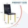 (Set of 4) Backrest Chairs With Gold Metal Legs A Perfect Pairing, Ideal For Minimalist And Modern Home Decor Styles - Black / Gold - Image 3