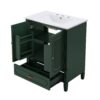 Vintage Style 30" Bathroom Vanity With Sink, Multi Functional Storage - Dark Green - Image 14