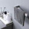 Modern Wall Mounted Bathroom Hardware Set With Robe Hook, Towel Rail, And Tissue Paper Holder - Brushed Nickel - Image 6