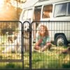 108.27" 16 Panels Heavy Duty Metal Playpen With Door, Dog Fence Pet Exercise Pen For Outdoor - Black - Image 4