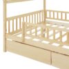 Full Size House Bed With 2 Drawers - Natural - Image 9