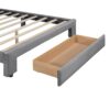 Queen Size Platform Contemporary Upholstered Bed With Storage Drawer - Gray - Image 10