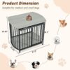 Furniture Style Dog Crate For Small And Medium Dogs, Wooden Cage Indoor Kennel Furniture, Modern Dog Crate End Table With Double Doors - Gray - Image 7