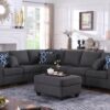 Cooper - 7 Piece Reversible L-Shape Sectional Sofa With Ottoman And Cupholder - Dark Gray - Image 7