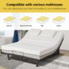 Electric Ergonomic Adjustable Bed Base King Size With Wireless Remote, Quiet Motor, Independent Head And Foot Incline - Gray - Image 4