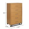 Glimmering Chest With 5 Drawers And Iron Base - Maple / Black - Image 3