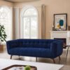 Addison - Large Velvet Sofa - Brown / Navy Blue - Image 2