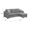 Pensole - Reversible Pop-Up Sleeper Sectional - Gray - Image 7