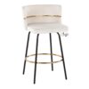 Cinch - Contemporary Fixed Height Counter Stool With Swivel With Round Footrest (Set of 2) - Black / Cream - Image 2