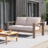 Loveseat, Wood Grained - Light Brown - Image 8