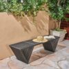 Gloaming - Outdoor Bench With Slat Design And Triangular Base - Dark Gray - Image 8