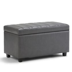 Darcy - Storage Ottoman Bench - Stone Gray