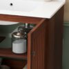 30" Vintage Bathroom Vanity With Ceramic Sink, Modern Bathroom Vanity Cabinet With 2 Soft Close Doors, Equpiied With 4 Sturdy Iron Legs - Antique Dark Brown - Image 13