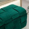 Upholstered Fabric Storage Ottoman Bench With Safety Hinge For Living Room & Bedroom - Green - Image 11