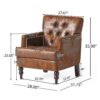 Vitality - Club Chair With Button Tufted Diamond Stitching And Turned Legs - Brown - Image 3