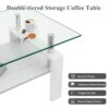 Modern Rectangular Coffee Table & Tempered Glass Top Layer, Table For Living Room - Transparent - Image 11
