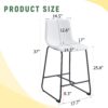 (Set of 2) Modern Minimalist Style Material Bar Stools, Suitable For Kitchen, Bar And Modern Home Design - White - Image 3
