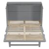 Full Size Murphy Bed With Large Drawers And USB Ports - Brushed Gray - Image 2
