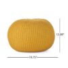 Bordeaux - Knitted Cotton Round Pouf Versatile Ottoman And Floor Cushionf - Yellow - Image 4