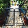 Metal Garden Arch With Gate High Climbing Plants Support Rose Arch Outdoor - Black - Image 6