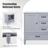 30" Bathroom Vanity With Sink, Bathroom Cabinet With A Door, 3 Drawers Legs, Adiustable Foot Pads - Gray - Image 6