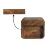 Extra Mini Wall Mounted Curved Nightstand With Open Slot - Brown - Image 5