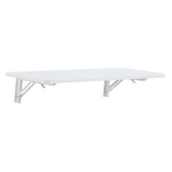 Laundry Room Folding Table Wall Mounted Folding Table For Small Spaces, Fold Down Desk, Workbench, Addition To Garage & Shed - White