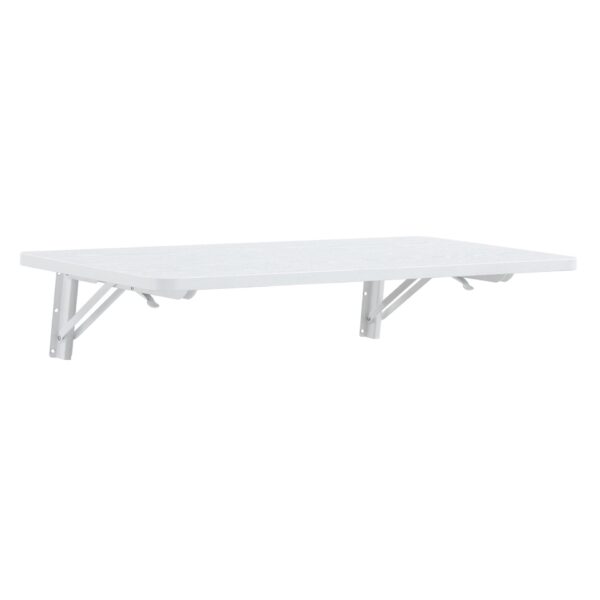 Laundry Room Folding Table Wall Mounted Folding Table For Small Spaces, Fold Down Desk, Workbench, Addition To Garage & Shed - White
