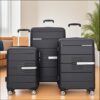 Hardshell Suitcase Double Spinner Wheels Pp Luggage Sets Lightweight Durable Suitcase With Tsa Lock, 3 Piece Set (20/24/28) - Black - Image 2