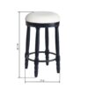 360° Swivel Wooden Barstools, 26" Counter Height (Set of 2) With Fabric Upholstered Seat - Black - Image 3