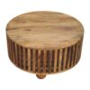 Slatted Round Coffee Table - Beige - Image 5